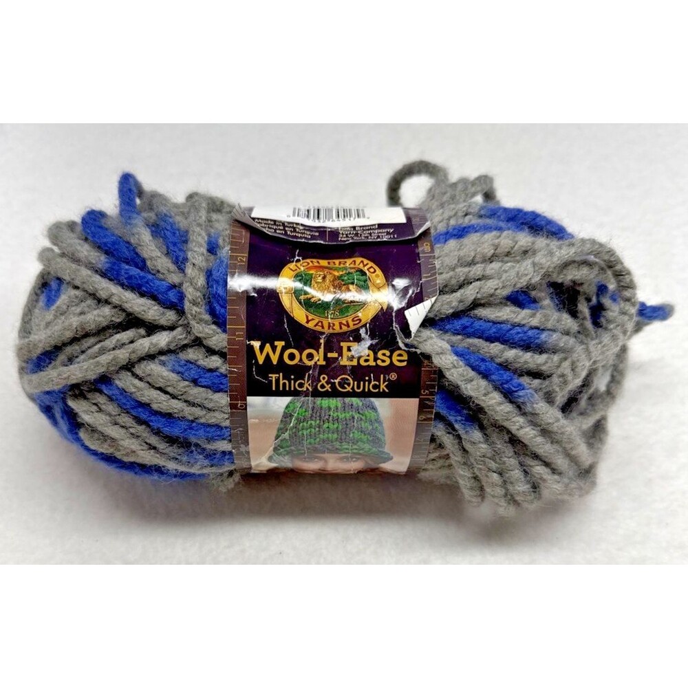 Lion Brand Wool-Ease Thick & Quick Bluebird Yarn Lot 72887 5 oz 87 Yds #6